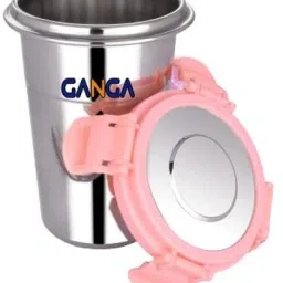 Stainless Steel Tumbler with Lid (Pink) Glass Set Water/Juice Glass-image-44