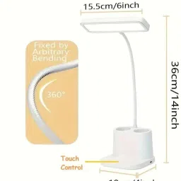 trust ware Touch Control 3 Color Modes LED, Adjustable, Eye Protection with Phone Holder Study Lamp image 2