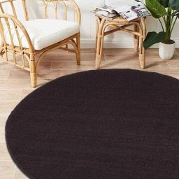 saral home Brown Polypropylene Anti Skid Solid 35 x 35 inch Door Mat-picture-0