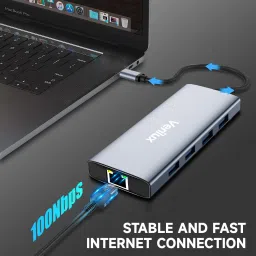 Verilux Multiport USB C Hub 10 in 1 with 4K HDMI Ethernet SD Card 100W PD for Laptop PC VLX-10IN1-USBCHUB Docking Station image 4
