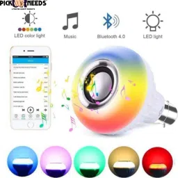 pick ur needs Bluetooth Music LED Light Bulb Colourful Built-in Audio Speaker Music Player Torch image 3