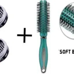 kaarm Round Roller Comb / Hair Stylling Brush With 2 hair wax (3 Items in the set) Personal Care Appliance Combo-image-57