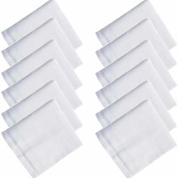 Kolva 100% Cotton Premium Collection Handkerchiefs - Pack of 12 (White Plain) ["White"] Handkerchief-image-7