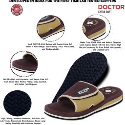 Men's Doctor Extra Soft Ortho Care Orthopaedic and Diabetic Comfort Doctor Slipper, Dr. Slipper, Flip-Flop, Slides and House Slipper for Men's and Boy's Slides Men Slides-image-85