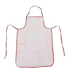 Kuber Industries Red & White 2-Pieces Checked Waterproof Cotton Aprons With Front Pocket image 2