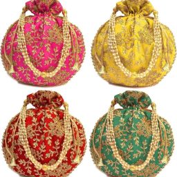 Women Pink, Yellow, Red, Green Potli-image-39
