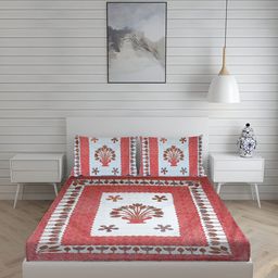 sj designer 160 TC Cotton King Printed Flat Bedsheet-picture-35
