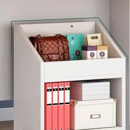 uniaart Bookshelf2 Layer Storage Rack with Wheels Engineered Wood Open Book Shelf image 3