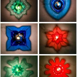3D Multicolour Diya for Diwali Decoration, Navratri Ceramic Table Diya-image-42