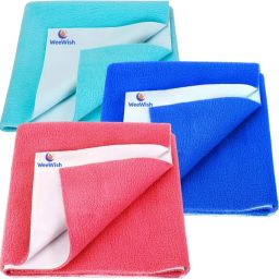 Waterproof, Cotton, Fleece Dry Sheet, Reusable & Washable, (Small) - PACK OF 3-image-81