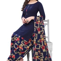 Unstitched Crepe Salwar Suit Material Printed-image-32