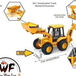 learn with fun 2 in 1 Construction Trucks Rotate by 180 Degree JCB Toy, Loader image 2