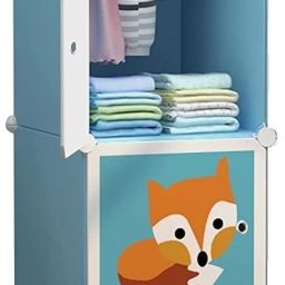 ® 4 Cube Portable Closet Storage Organizer Cabinet for Books,Cloth,Toys PP Collapsible Wardrobe-28