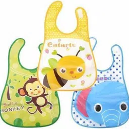 babygo Plastic Waterproof Baby Apron with Bib (Pack of 3) Random Color-picture-19