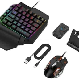 CELMEX One Hand Non Mechanical Gaming Keyboard and Backlit Mouse Combo Bluetooth Standard Gaming Keyboard Compatible with Desktop, Laptop, Mac image 2