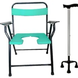 Free 3 leg stick with Folding Commode Chair adult,Toilet chair, Potty chair Commode Chair-image-8