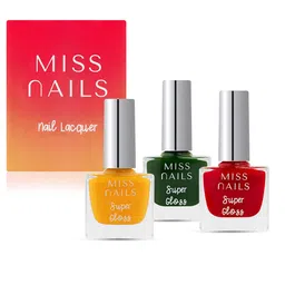 MISS NAILS Set Of 3 Toxic Free Super Gloss Nail Polish 30ml-36