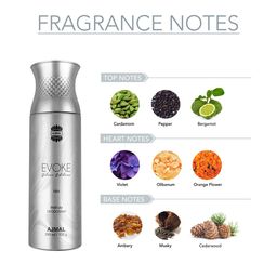 Ajmal Set of 3 Evoke - Nightingale - Wisal Deodorant Spray - 200 ml Each image 3