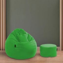 4XL Filled Bean Bag with Cushion and Footrest - Scratch Resistant Premium Leatherite Bean Bag ChairWith Bean Filling-picture-18