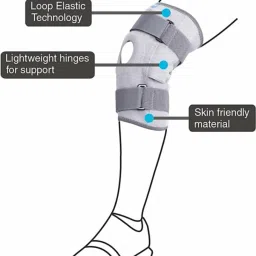vissco ELASTIC HINGED KNEE BRACE WITH OPEN PATELLA 0718 MEDIUM Knee Support image 2