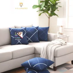 villagers Premium Cushion Set | (16x16 inch) Polyester Fibre Abstract Cushion Pack of 5-picture-42