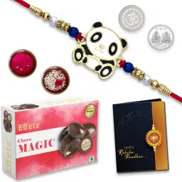 Designer Rakhi Combo for Men | Festival of Raksabandhan | K1_260_CM32_22 Mauli Thread Rakhi, Chawal Roli Pack, Greeting Card, Coins Set-image-95