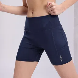 hrx by hrithik roshan Solid Women Blue Sports Shorts-picture-32