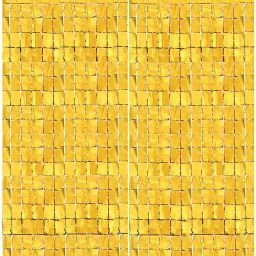 Solid Golden Foil Curtain For Decoration - 2Pcs Square Golden Foil Curtains For Birthday Party / Party Curtains For Decoration / Anniversary Decoration / Baby Shower, Bride To Be, Unicorn, 18th,30th Twister-image-10