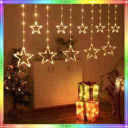 54 LEDs 3 m Yellow Color Changing Star Rice Lights-17