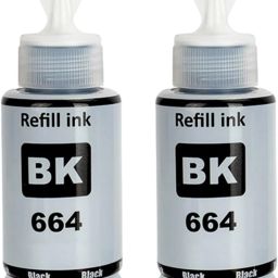 Salty 664 Refill Ink for L130, L360, L380, L210, L220, L310 Printers(2Pcs) Black Ink Bottle-image-95