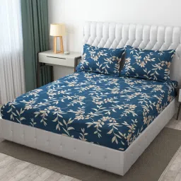 200 TC Cotton Queen Printed Fitted (Elastic) Bedsheet-34