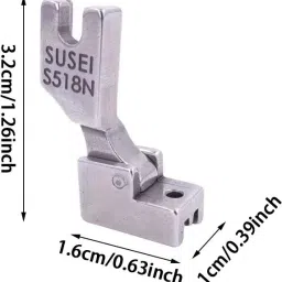 Industrial Invisible Zipper Foot Hinged Shank ZIPPER PRESSURE FOOT S518-N with High Shank-16