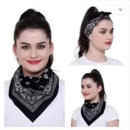 LS G-9 HANDKERCHIEF JUMBO BANDANA FOR YOUNGSTERS ["Black"] Handkerchief-image-10
