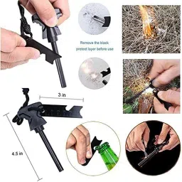 jmall Rod Fire Starter Multi functional Scraper (Ruler + Bottle Opener + Wrench) - Flint Fire Starter Striker Included image 4