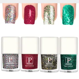 PERPAA Set Of 4 Glitter Light Reflective UV Gel Sparkly Nail Polish - 5ml Each-39