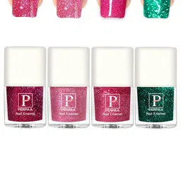 PERPAA Set Of 4 Glitter Light Reflective UV Gel Sparkly Nail Polish - 5ml Each-18