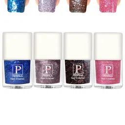 PERPAA Set Of 4 Glitter Light Reflective UV Gel Sparkly Nail Polish - 5ml Each-25