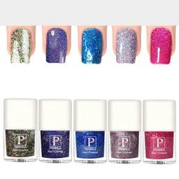 PERPAA Set Of 5 Glitter Light Flashing Sparkly Gel Nail Polish - 5ml Each-2