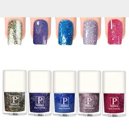 PERPAA Set Of 5 Glitter Light Reflective UV Gel Sparkly Nail Polish - 5ml Each-39