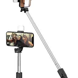 Growtechnohub R1S 3-in-1 Bluetooth Selfie Sticks with Flash, Detachable Wireless Remote G37 Monopod Kit, Tripod, Tripod Kit-0