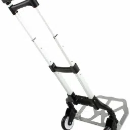 Aluminum Folding Heavy-Duty Luggage Trolley Cart with Telescoping Handle and Rubber Wheels 80KG Loading Capacity Hand Shopping Trolley Aluminum Folding Luggage Cart Luggage Trolley-picture-2