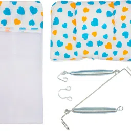 zura Baby Cradle / Baby Jhula swing with Mosquito net and spring set image 4
