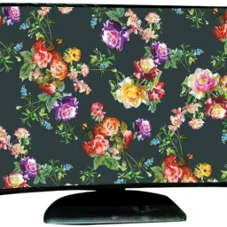 Immix 19 Inch Computer Monitor Cover Printed Waterproof for 19 inch 24 In Computer Monitor Cover Printed Waterproof - Mntr-19-GRN-WHT-ROSE-1
