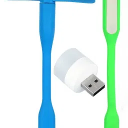 justcellz Triple Combo of Portable Light, USB Bulb - Emergency (use with laptop, phone, desktop) USB Fan, Led Light-image-6