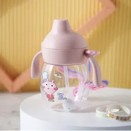 Eco-friendly Baby Silicon Spout Sipper Water Bottle 340mlFor kids With Strap-image-43