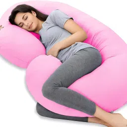 C SHAPE PREGNANCY PILLOW || MATERNITY PILLOW || NURSING PILLOW FOR WOMEN'S Polyester Fibre Solid Pregnancy Pillow Pack of 1-image-23