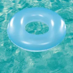 Inflatable (IND*66) Swim Ring 76 cm Swimming Ring Float for Kids Blue Inflatable Swimming Safety Tube-image-4