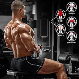 elebunny D Handle Cable Attachment and Tricep Pull Down Rope Lat Pulldown image 4