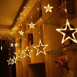 140 LEDs 2.74 m Yellow Flickering, Steady Star Rice Lights-image-2