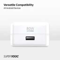 MAK 80 W SuperVOOC 6 A Wall Charger for Mobile with Detachable Cable image 4